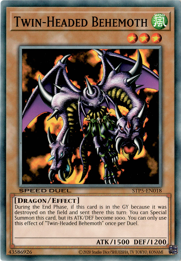 behemoth deck yugioh Yu-Gi-Oh! - Twin-Headed SD1 (SD1-EN004) - Structure 1: Dragon's Roar - 1st Edition and make its ATK and DEF 1000 Twin-Headed Behemoth - Yugipedia