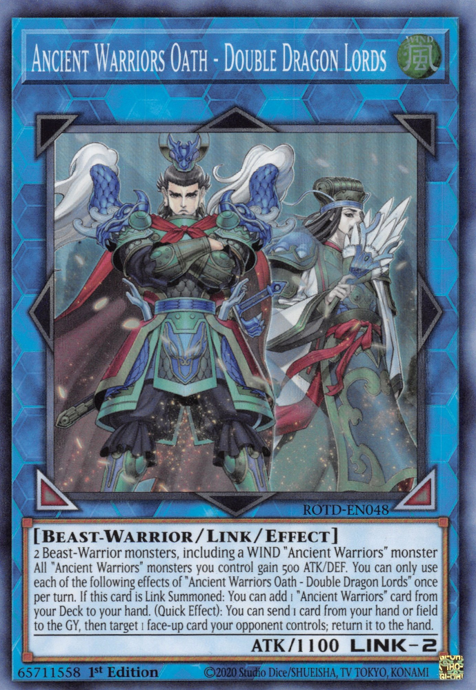 Double Dragon Lords ROTD-EN048 Super Rare Yu-Gi-Oh Card Details about   Ancient Warriors Oath