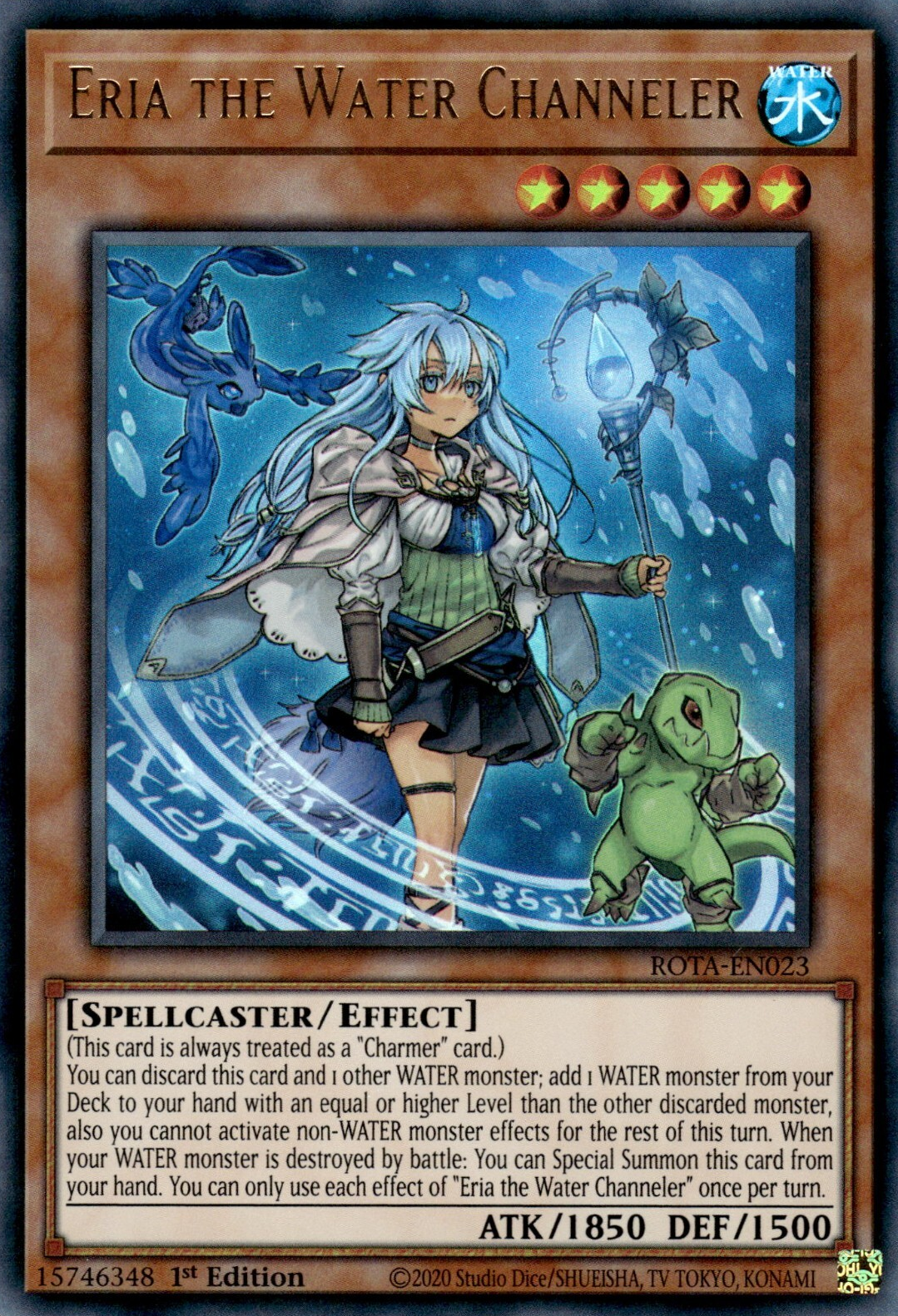 遊戯王 ROTA-EN023 水霊媒師エリア Eria the Water Channeler (英語版 1st Edition 25th クォーターセンチュリーシークレットレア) RAGE OF THE ABYSS Eria the Water Channeler - Rage of the Abyss - YuGiOh