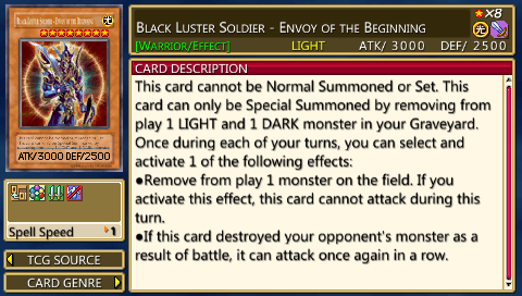 Black Luster Soldier - Envoy of the Beginning (Tag Force 1) - Yugipedia - Yu -Gi-Oh! wiki