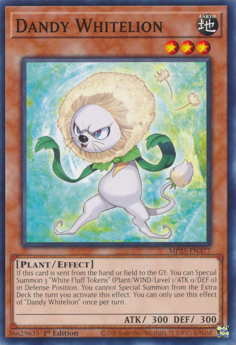 dandelion yugioh card : BP02-EN077 1st Ed Dandylion Common player and collector. Dandy Whitelion - Yugipedia