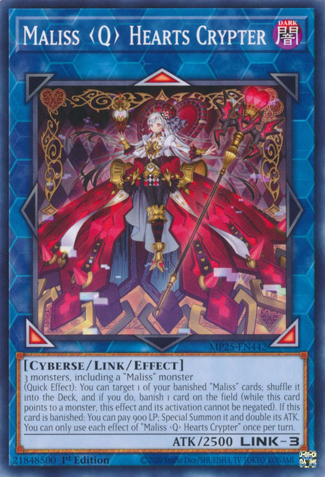 M∀LICE＜Q＞HEARTS OF CRYPTER EU版(英語)コレクターズ M∀LICE Maliss \u2039Q\u203a Hearts Crypter Full Art Holo \u0026 Magnetic Yugioh