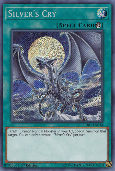 silver yugioh cards Silver's Cry When this card is Normal or Special Summoned Yugioh Card “Silver Fang” RD/KP01-KR010