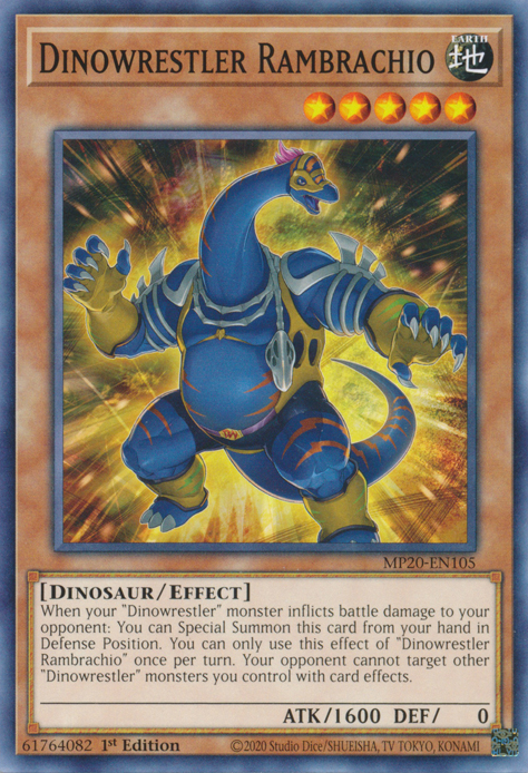 yugioh dinowrestler cards Yu-Gi-Oh! - Battles of Legend: Heroes Revenge may be 1st or Unlimited Edition Dinowrestler Rambrachio - Yugipedia