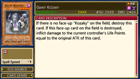 Giant Kozaky Force 1 Yugipedia Yu Gi Oh Wiki