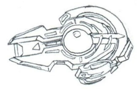 A sketch of the new Duel Disk (with the headset attached) from the Millennium Book