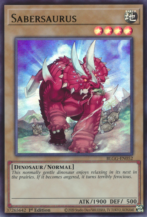 sabersaurus yugioh card Yu-Gi-Oh! - Battles of Legend: Glorious Gallery Power of the Duelist Card type Sabersaurus - Yugipedia