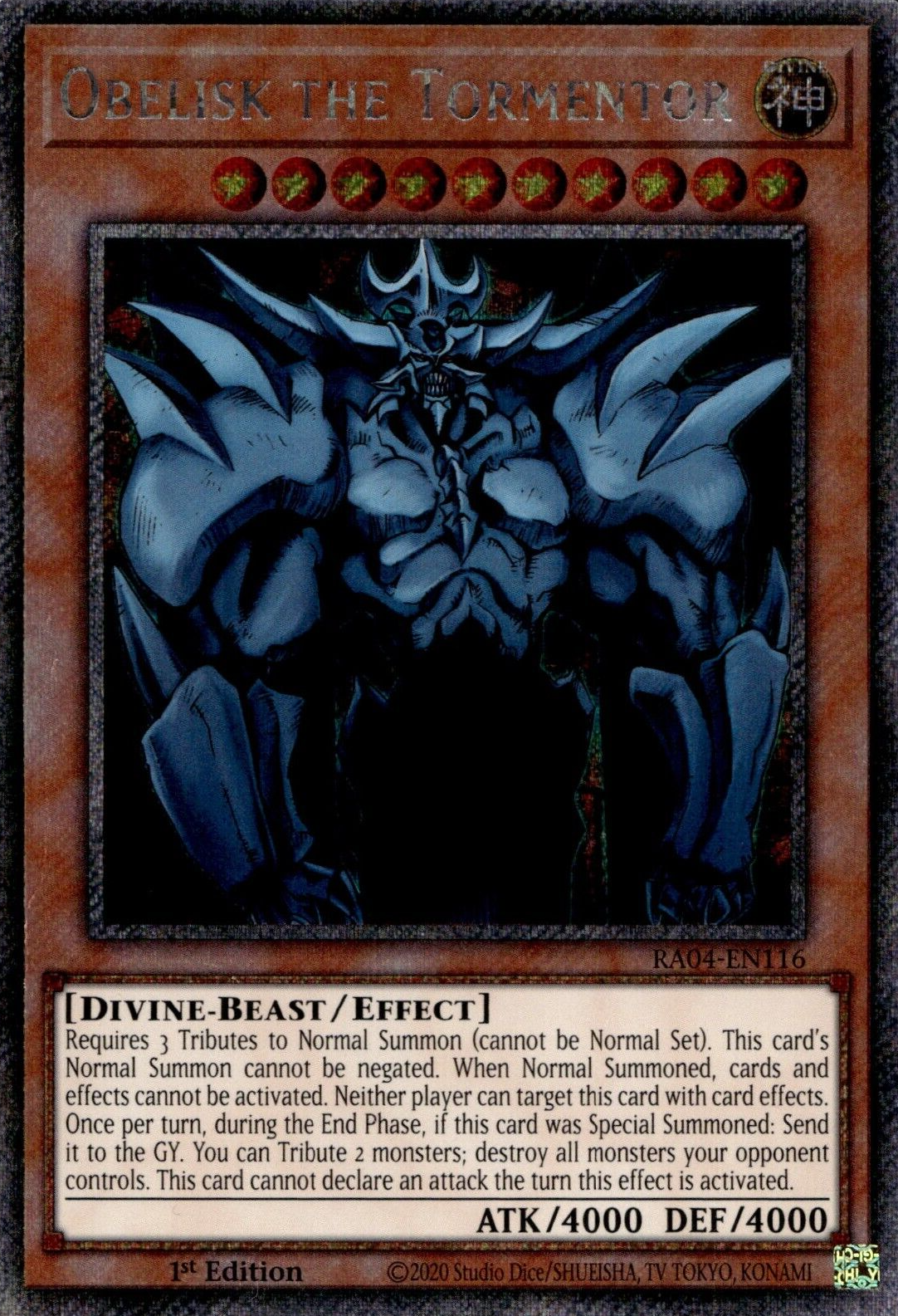 Obelisk the Tormentor - Yugipedia Obelisk the Tormentor - Yugipedia