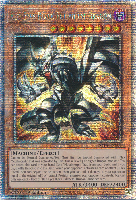 Rotäugiger schwarzer Vollmetalldrache