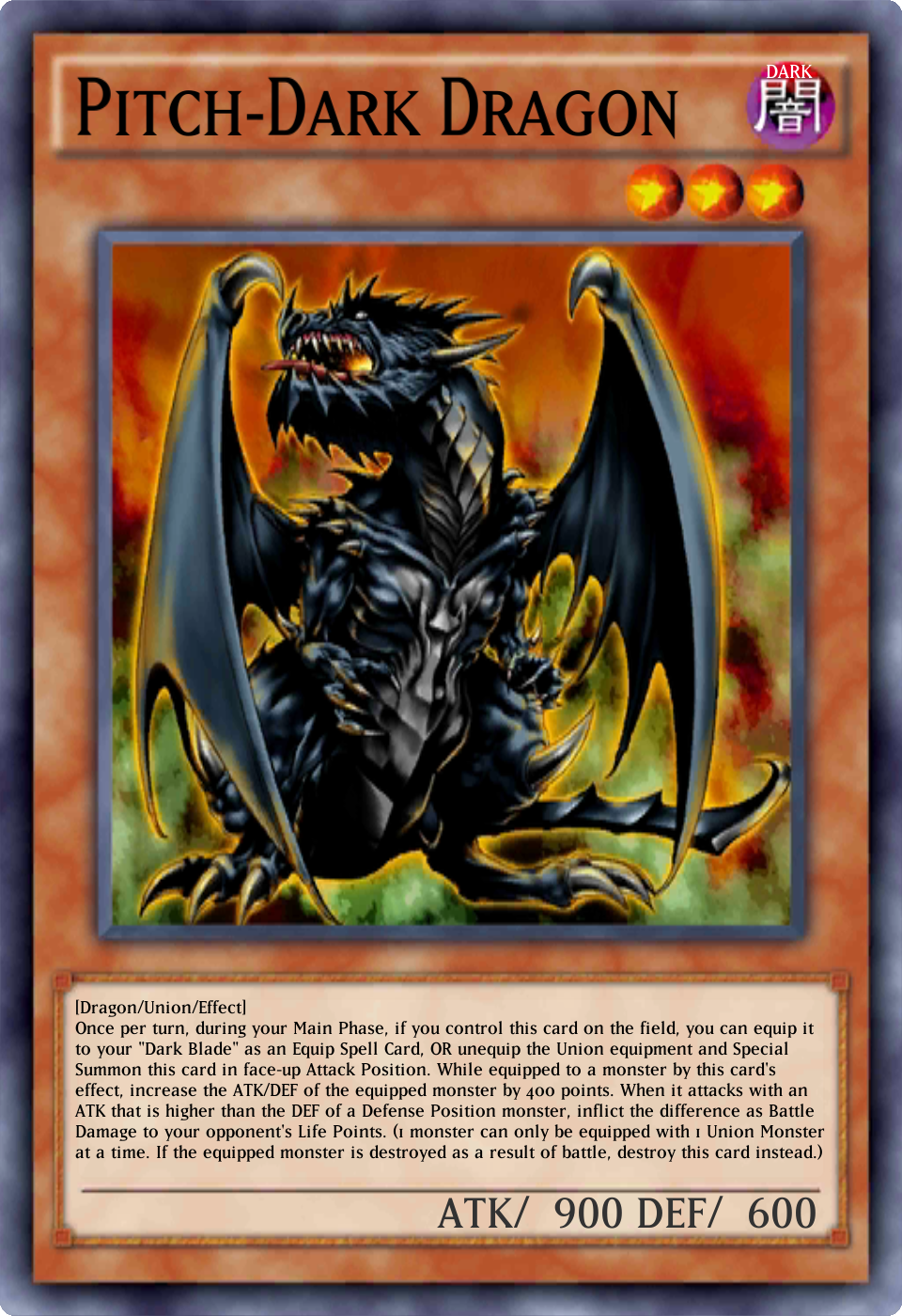 Dark Blade The Dragon Knight Rare Fusion + Dark Blade + Pitch Dark Dragon