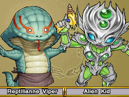 Alien Kid along with Reptilianne Viper, in Over the Nexus