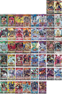 Nine series of Booster Packs. Packs follow a color pattern.