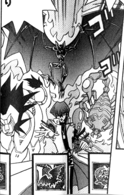 Kaiba with "Material Lion", "Bat" and "Scorpion"