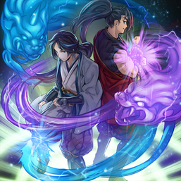 "Yuhi" and "Kokoku" in the artwork of "Dual Avatar Invitation"
