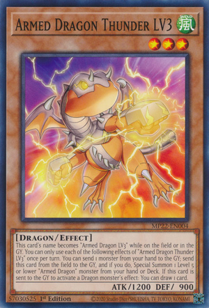 Yu-Gi-Oh Armed Dragon thunder Lv7 + Lv5 + Lv3 +6 spell cards Pristine  condition!