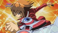 Jaden Yuki, as depicted in the 10th anniversary segments in Yu-Gi-Oh! 5D's.