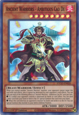 Yugioh ETCO-EN020 Ancient Warriors Ambitious Cao De Super Rare