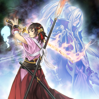 "Shiranui Spectralsword Shade" and "Shiranui Squire" combined as "Shiranui Squiresaga"