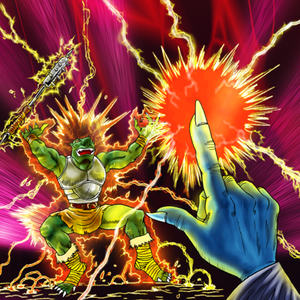 Artwork of "Raigeki Break", an example of a card that targets other cards for its effect.
