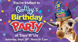 Toys "R" Us Geoffrey's Birthday Party promotional cards