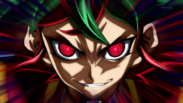 Yuya smiles evily at his enemies.