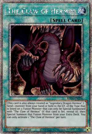 yugioh hermos deck The Claw of Blue DLCS-EN064 1st Edition Ultra Rare Near 1500 Defense The Claw of Hermos (Quarter