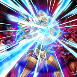 "Amazoness Paladin", "Amazoness Swords Woman", and one of the "Amazoness Archers" in the artwork of "Half Counter"