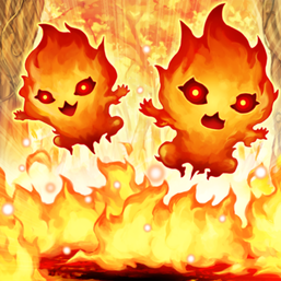 Two "Laval Tokens" in the artwork of "Searing Fire Wall".