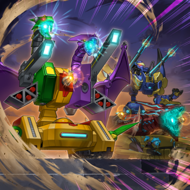 "ABC-Dragon Buster" and "XYZ-Hyper Dragon Cannon" in the artwork of "A-to-Z Energy Load"