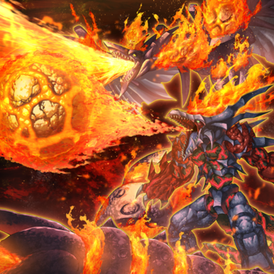 "Volcanic Doomfire" and "Volcanic Queen" in the artwork of "Volcanic Emission".