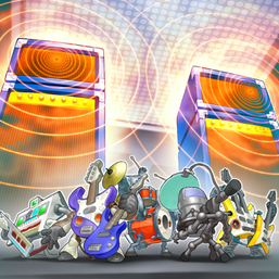 From left to right, "Synthess", "Basses", "Drumss", "Miccs", and "Guitaar" in the artwork of "Symph Amplifire"