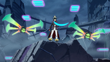 Kite Tenjo with two "Cipher Wings" in the Yu-Gi-Oh! ARC-V anime.