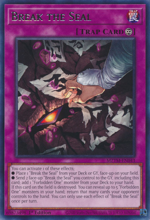 board breaking cards yugioh Yu-Gi-Oh! - Break Off Trap Hole - SDSB-EN037 - Common - 1st Edition Mint / near mint condition trading card Break the Seal - Yugipedia