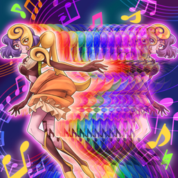 "Aria the Melodious Diva" in the artwork of "Melodious Illusion".