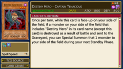 Captain Tenacious Yu-Gi-Oh-Karte Schicksalsheld