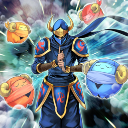 "Armed Ninja" and 4 "Sheep Tokens" in the artwork of "Sealing Ceremony of Mokuton"