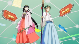 "Tamagushi, the Exemplary Priestess" and "Sakaki, the Honor-Student Priest".