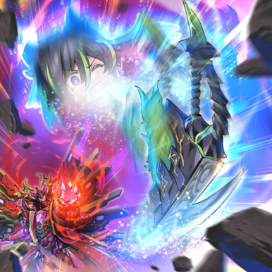 "Kashtira Arise-Heart" and "Scareclaw Light-Heart" in the artwork of "Scareclaw Defanging"