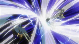 Kalin negates Yusei's attack.