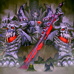 "Archfiend Emperor, the First Lord of Horror", with "Archfiend Soldier" and "Archfiend General" in front of "Archfiend Palabyrinth"