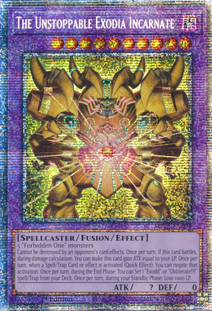 yugioh new exodia card MP25-EN008 The Unstoppable Incarnate : Starlight Rare 1st Edition Mint draw 1 card for each. Exodia the Forbidden One |