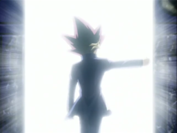 Atem gives a final thumbs up as he enters the afterlife.