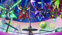 Yuya commands the Four Dimensional Dragons.