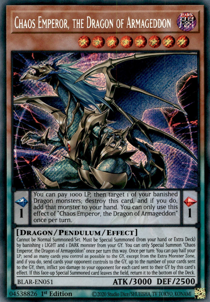 Chaos Emperor, the Dragon of Armageddon Yugipedia Yu