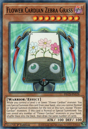 Yu-Gi-Oh! Flower Cardian Zebra Grass Card - Ultra Rare 1st Edition, Dragons Of Legend: Unleashed - View #5